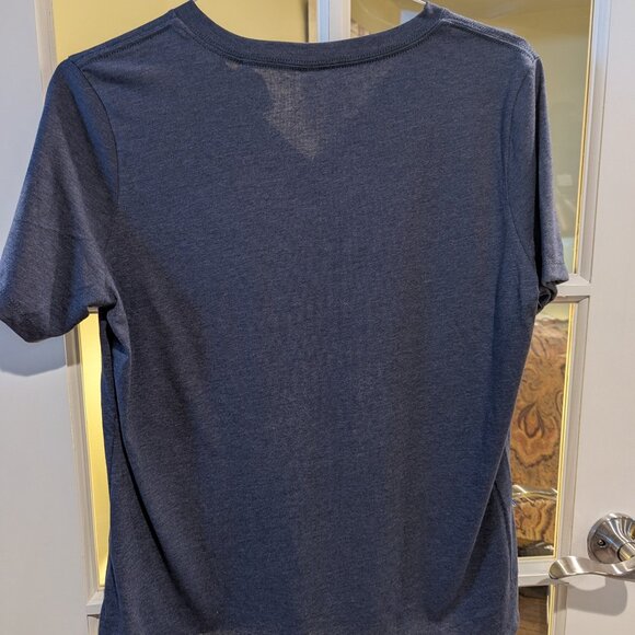 Women’s V-Neck T-Shirt – All I Need is Coffee and My Dog – Grayish Blue – Size L - Picture 3 of 3